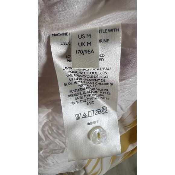 Anthropologie Maeve Cassandra Pintuck Yellow Flutter Sleeve Maxi Dress Medium - Picture 9 of 11